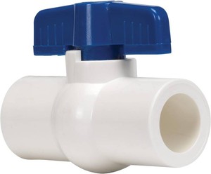 Homewerks VBVP40E8B Ball Valve, PVC Schedule 40 x Solvent, 2-Inch, Blue