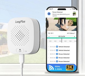 $60 LongPlus 5MP 3K Magnetic Window Camera with Night Vision, 2.4&5GHz WiFi Safeview Window Security Camera, Indoor Window Camera for Home Security, 247 Recording, HumanCar Detection,Two-Way Audio