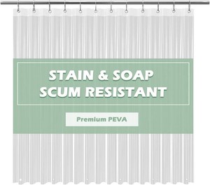 EHZNZIE Crystal Clear Shower Curtain Liner 72x72, PEVA Waterproof Bath Curtain, No Chemical Smell, 3 Weighted Magnets, Durable with Rustproof Metal Grommets
