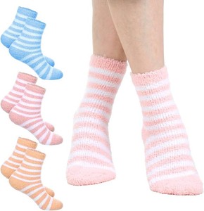 3 Pairs Aloe Moisturizing Spa Socks, Cozy Foot Spa Lotion Socks for Women, Soft Infused Gel Sleeping Fuzzy Sock, Aloe Moisturizing Sock for Overnight Cracked Heel Treatment (Pink Orange Blue)