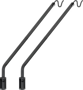 $27 Kingsyard 2 Pack Heavy Duty Wall Mounted Deck Hook, 27-39 Adjustable Metal Plant Wall Hanger for Hanging Bird Feeders, Planters, Lanterns, Wind Chimes, Wall Mounted