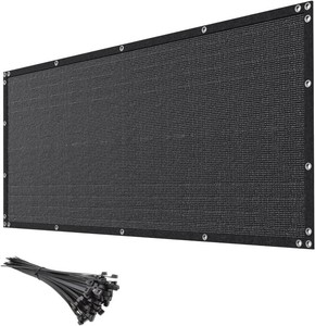 $33 5ft x 50ft Black Privacy Screen Fence 90% Blockage Heavy Duty Fencing Mesh Shade Net Cover for Outdoor Wall Garden Backyard Porch Patio Balcony