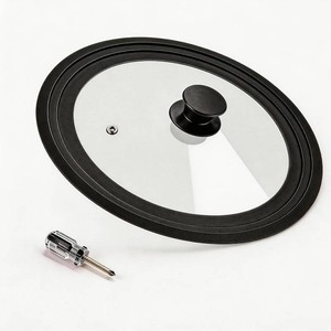 Universal Lid for Pots, Pans and Skillets, 6&7&8 inch, Diameter Cookware, Silicone Replacement Pan Lid Pot Lids for Frying Pans, Cast Iron,Tempered Glass Lid