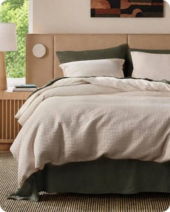 $118 Bedsure PureWoven 3 Pieces 100% Cotton Waffle Weave Duvet Cover Set, Linen  Oversized King, Soft, Breathable, Corner Ties & Button Closure, Machine Washable, Home Decor Gift, Good Housekeeping Seal