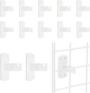 Gridwall Mount Brackets for Grid or Slatgrid Panels Box of 12 Pcs White
