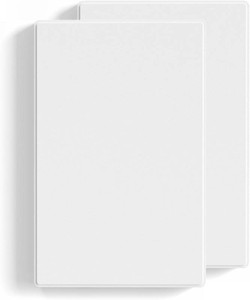 ELEGRP Blank Wall Plate Cover, 1-Gang Screwless Blank Outlet Plate, Mid-Size 4.88 x 3.13 Unbreakable Thermoplastic Blank Faceplate Cover for Unused OutletsSwitches, UL Listed (2 Pack, Matte White)