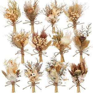 $28 Layhit 12 Pcs Boho Dried Flower Bouquet Mini Wedding Handmade Dry Flowers Decor for Vase Crafts DIY Photo Boutonniere for Men Floral Plant for Bridesmaid Gift Birthday Decor(Rustic)