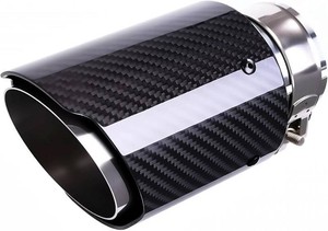 $36 2Inlet 3Outlet Car Exhaust Tips Carbon Fiber Tailpipe Exhaust Pipe Tail Throat Tail Pipe Silver Need Height3.5 Inch Widht3.5 Inch