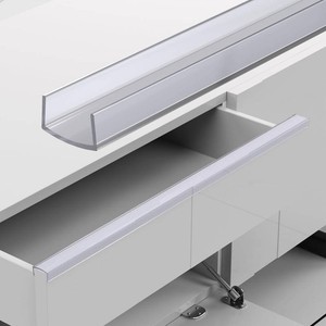 10 Pcs Cabinet Protector Edge Guard - 34 Thick Slip-On Plastic Edge Guard, Edge Protectors for Kitchen, Drawer Fronts, Desks and Shelves, 18 Length-Clear