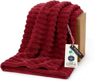 $27 Bedsure GentleSoft Red Fleece Blanket for Couch - Cozy Soft Blankets for Women, Cute Small Throws for Girls, 60x80 Inches