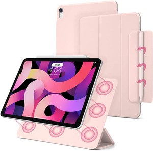Magnetic for iPad Air 11 inch M4M3M2 202620252024 Case, Slim Smart Folio for Air 5th4th Generation 10.9 Inch 20222020, Trifold Stand Case for iPad Air 876, Auto SleepWake(Pink)