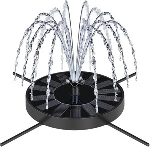 SEIRMEP Solar Fountain Pump with Spray Height Adjustment, Upgrade Glass Solar Bird Bath Fountains with 6 Nozzles, Outdoor Solar Water Fountain Pump for Bird Bath, Garden, Pool, Pond