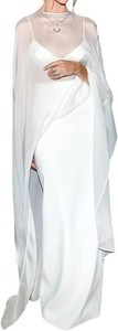Women Long Chiffon Shawl For Evening Dresses Mesh Sheer Cape Shrug Cover Up Dress Party Poncho Top Elegant Capelet