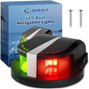 Boat Navigation Lights LED, Red and Green Marine Navigation Lights for Boats LED Waterproof IP67, 12V Bi-Color Bow Light for Boats, Pontoon, Fishing, Bass & Jon & Small Boat, Yacht