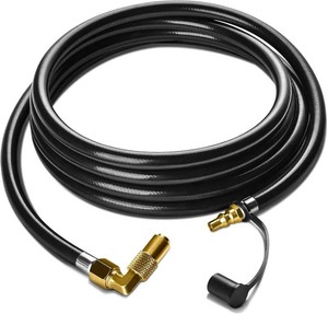 $21 Improved Propane Quick Connect Hose for RV to Grill, 12FT RV Propane Hose with Blackstone Propane Elbow Adapter, Fit for Blackstone 22 Inch Griddle & 17 Grill