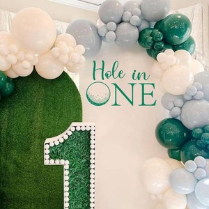 Hole in One First Birthday Golf Wall Decal  1st Birthday Party Decorations Supplies Wall Stickers, Golf Theme Birthday Party Decal, Golf Sign Balloon Arch Decor Stickers