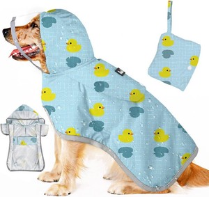 $25 SlowTon Dog Raincoat, Adjustable Dog Rain Jacket Clear Hooded Double Layer, Waterproof Poncho with Reflective Strip Straps and Storage Pocket for Small Medium Large Dogs Puppies(DK XXL)