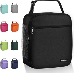Lovoeo Lunch box Lunch bag for men women Insulated Lunchbox Lunch bags for Work Picnic Travel (Black)