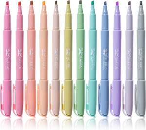 Mr. Pen- Highlighters, 12 Pack, Earthy Colors, Chisel Tip, Quick-Dry  Smear-Resistant, Odorless Highlighters for School, Office & Journaling