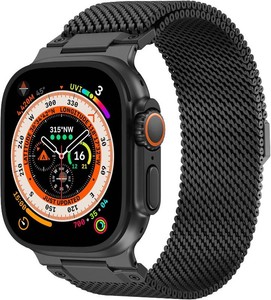 Milanese Loop Compatible for Apple Watch Ultra 3 2 1 Band 49mm 46mm 45mm 44mm 42mm, Men Stainless Steel Rugged Mesh Band with Strong Magnetic Clasp, Adjustable Metal Strap for iWatch Series 1110987654SEUltra