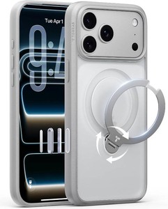 $38 TORRAS Q3 Spin for iPhone 17 Pro Max Case with 360 Magnetic Stand, Fit for MagSafe, Camera Control, 4X Military-Grade Shockproof Case for iPhone 17 Pro Max Phone Case with Stand, Mist Grey