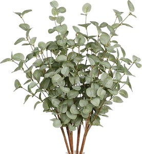 6 Pcs 27 Eucalyptus Stems Greenery Stems Eucalyptus Leaf Spray in Green Silk Plastic Plants Floral Artificial Plants for Home Party Wedding Decoration
