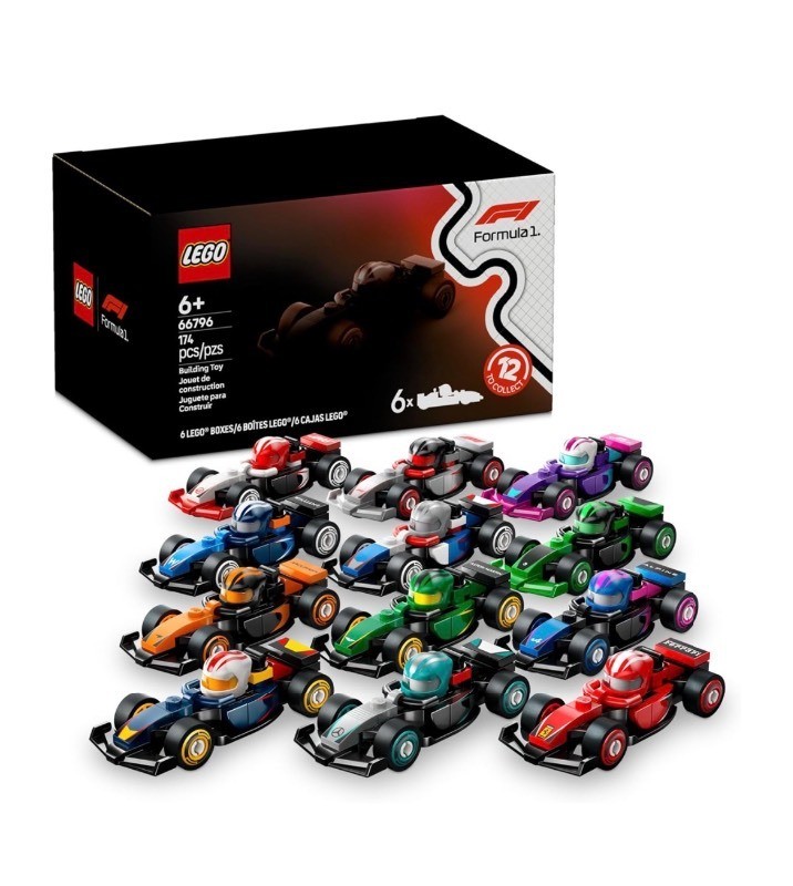LEGO F1 Collectible Race Cars, 6 Pack - Mystery Building Set, 66796 - Brand New Q