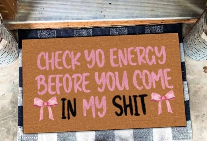 Novelty Pink Bow Doormat 15.5 X 23.5 - Brand New Q