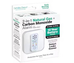 DeNova Detect 2-In-1 Natural Gas & Carbon Monoxide Alarm, $99.98 Retail - New