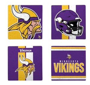 Minnesota Vikings FOCO 4-Pack Ceramic Coasters - New