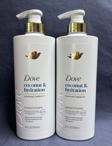 Dove Coconut & Hydration Damage Therapy 18 fl oz Shampoo, 2 Total - Brand New