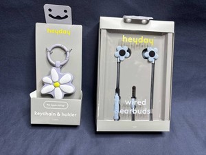 Heyday AirTag Keychain Holder & Wired Earbuds - Brand New