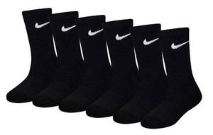Nike Kids Dri-FIT Crew Socks 6-Pack, 2 Total - Size Youth 10C-3Y - New