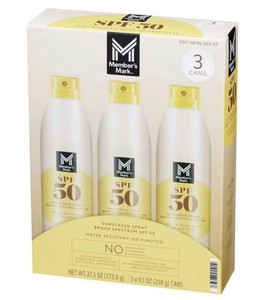 Members Mark SPF 50 Sunscreen Spray 3-Pack - Brand New