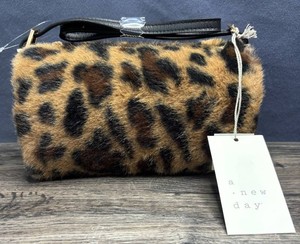 A New Day Leopard Faux Fur Crossbody Bag - Brand New