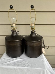 Brown Ceramic 24 Table Lamps, 2 Total