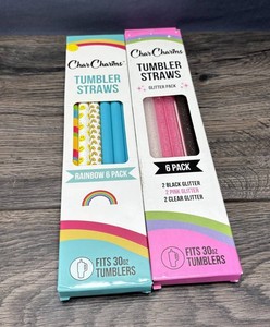 Char Charms Tumbler Straws 6-Packs, 2 Total - New