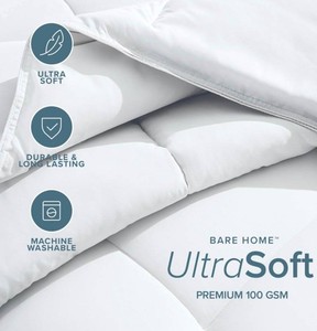 Bare Home UltraSoft King Duvet Insert Down Alternative 100 GSM - Brand New