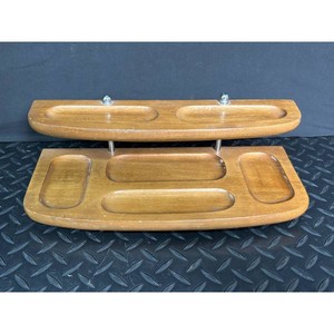 Vintage Two-Tier Wooden Serving Tray