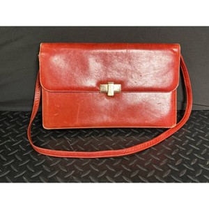 Red Leather Crossbody Bag by Jay Herbert � Adjustable Strap