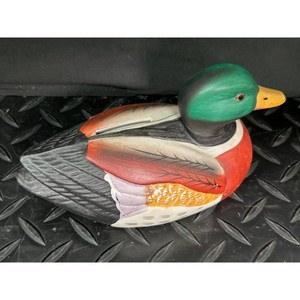Painted Duck Figurine Display Piece � Multi-Colored, Decorative