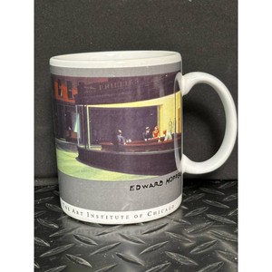 White Ceramic Coffee Mug with Edward Hopper Art Print