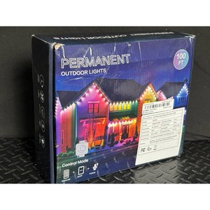 White Plastic Permanent Outdoor LED Strip Lights 100 ft with Remote