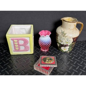 Vintage Initial Letter Box Set � Ceramic & Glassware Keepsake Display