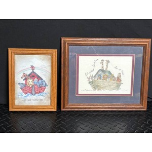 Childrens Biblical Art Print Framed � Noahs Ark Rainbow Scene