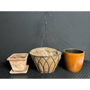 Terracotta Planter Set with Stand and Modern Ceramic Pot