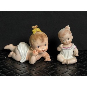 Napap Carousel Figurines Set - Porcelain Baby Figures, 2 Pieces