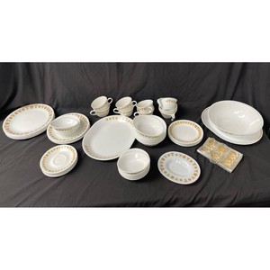Corelle White Dinnerware Set � Gold Trimmed Porcelain China, 20 Pieces