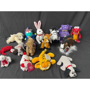 Mixed Character Plush Toy Lot With Garfield, Bambi & Coca-Cola Bear