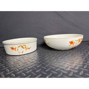 Cream Ceramic Serving Bowl and Compote Set � Autumn Leaf Motif, 3 Pieces